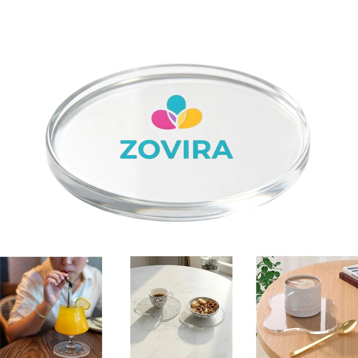 Clear Acrylic Round Coasters 1