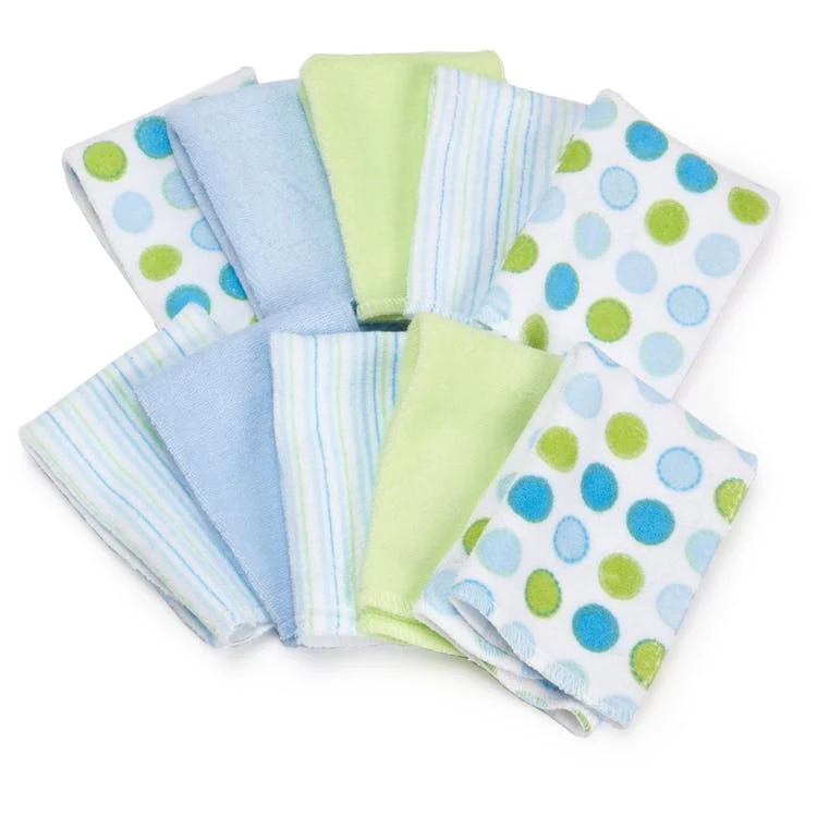 Terry Baby Washcloths - Blue 10 Pack 1