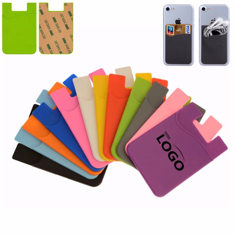 MOQ 100pcs Silicone Phone Wallet With Your Logo