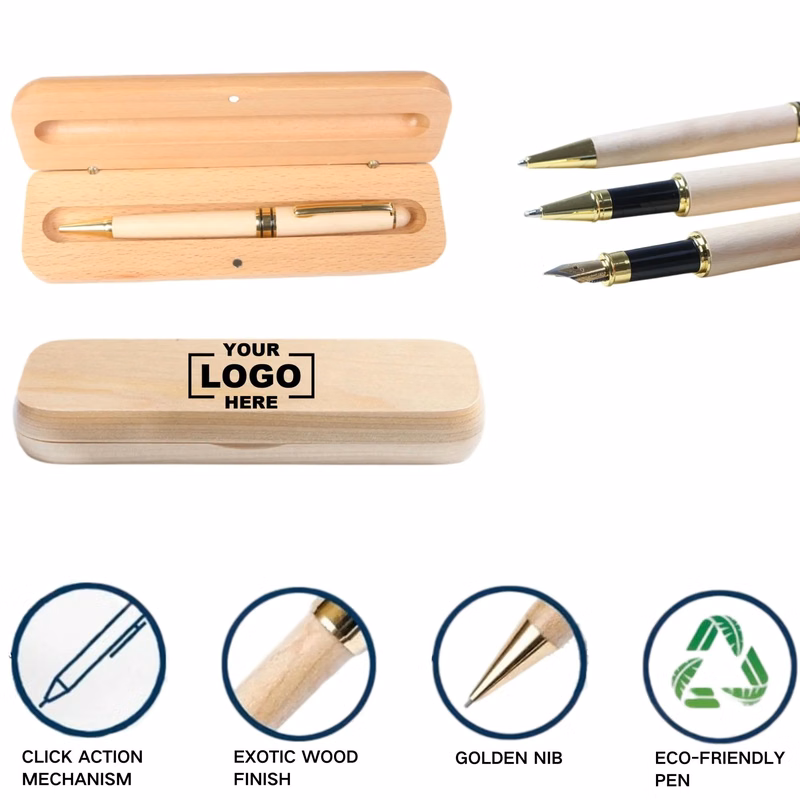 Wooden Ballpoint Pen And Box Set