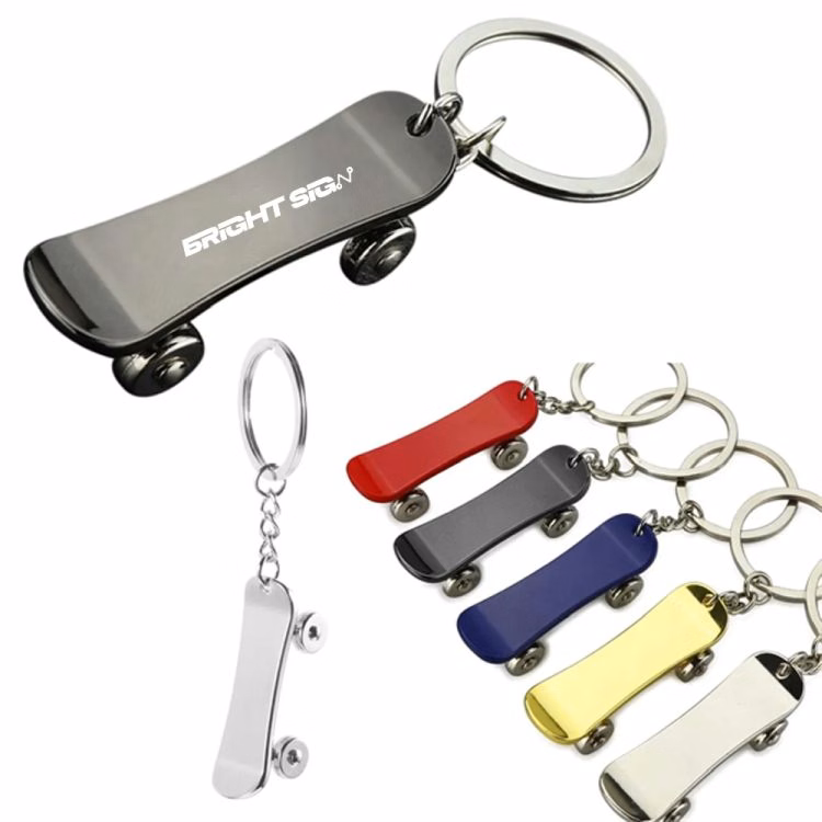 Small Stainless Steel Scooter & Skateboard Keychain