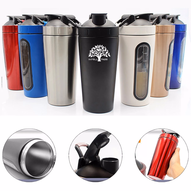 Stainless Steel Protein Shaker Bottle with Mixing Ball
