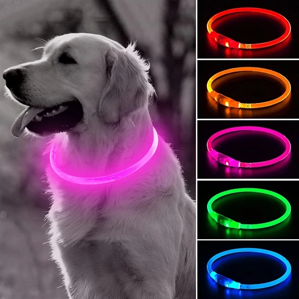 USB Rechargeable LED Dog Pet Flashing Light Collar 1
