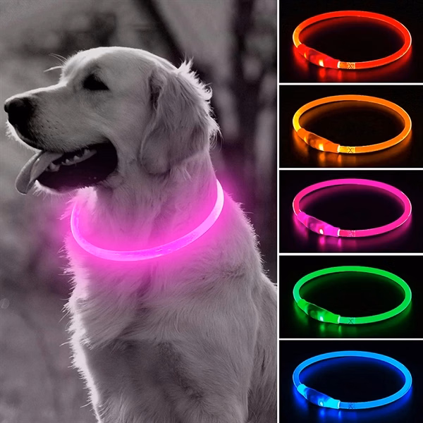 USB Rechargeable LED Dog Pet Flashing Light Collar