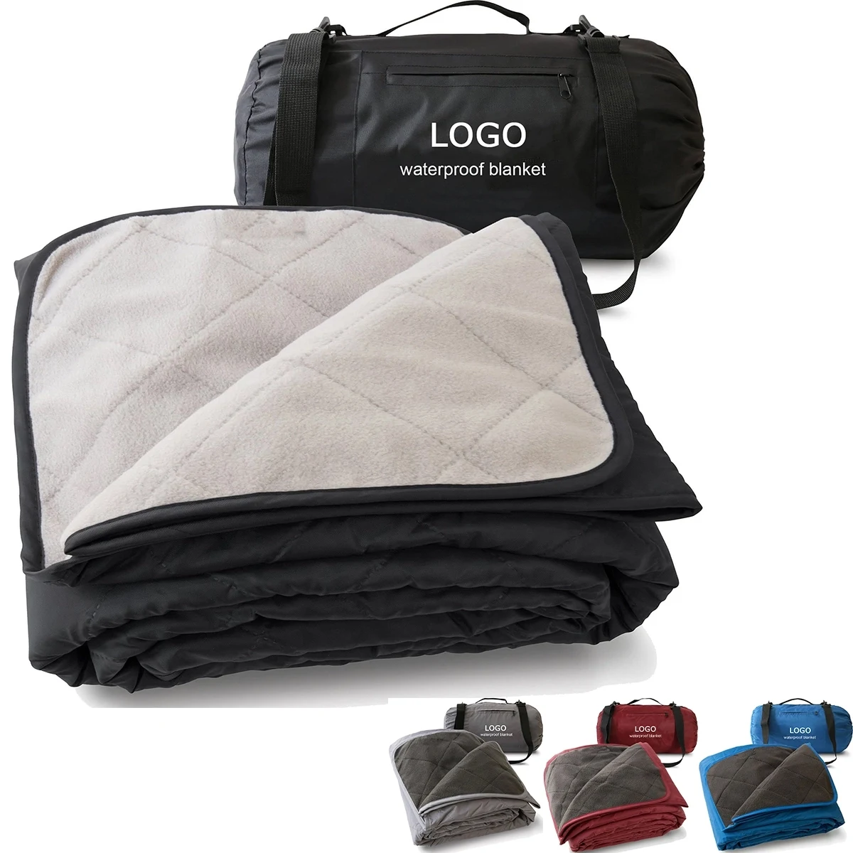 Waterproof Windproof Quilted Fleece Stadium Blanket 1