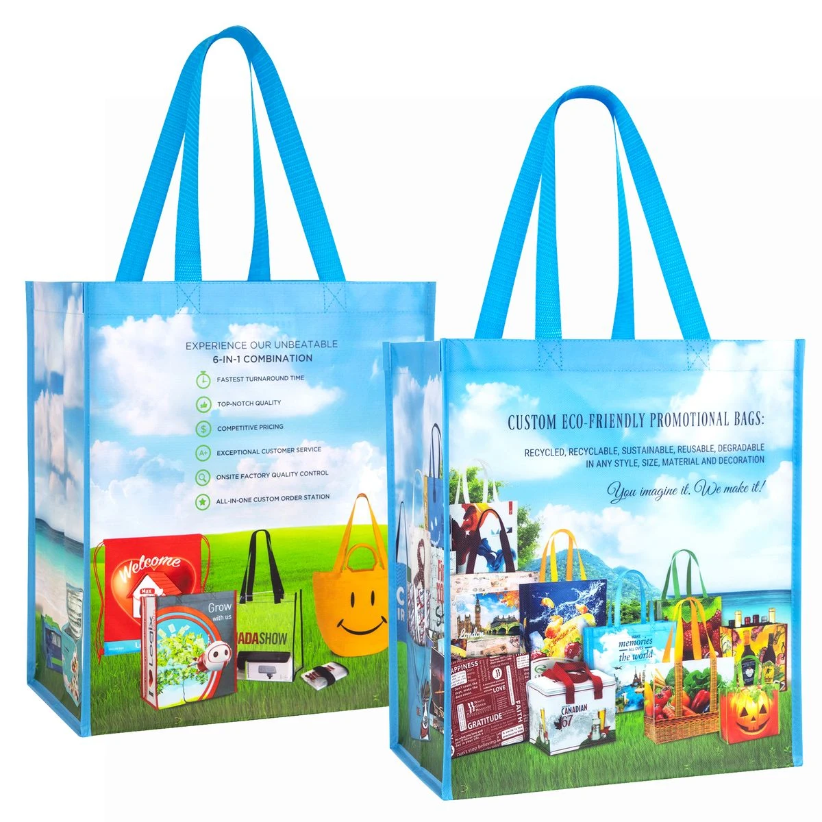 Premimu-Quality Full-Color Eco-Friendly Promotional Bag 13"x15"x8" 1