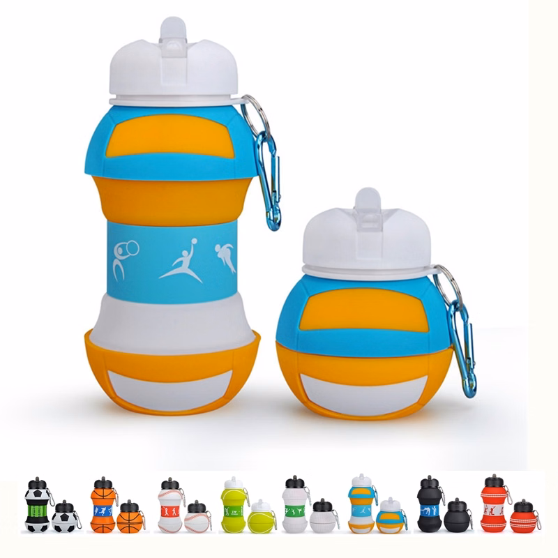 Custom Collapsible Volleyball Sports Water Bottle