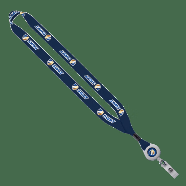 3/4" rPET Dye-Sublimated Lanyard with Metal Crimp And Badge Reel