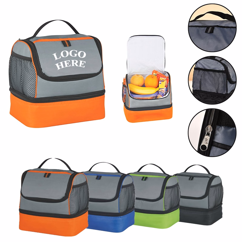 Double Layer Lunch Pail Cooler Bags
