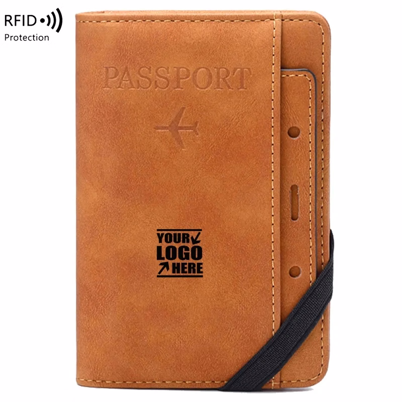 RFID Blocking Travel Wallet Passport Holder With Elastic