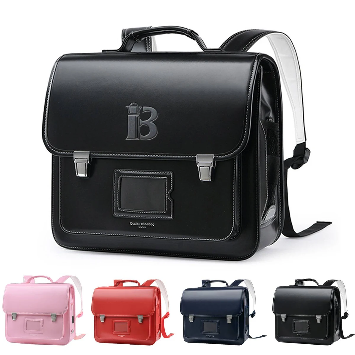 PU Leather Waterproof Kids School Backpack 1