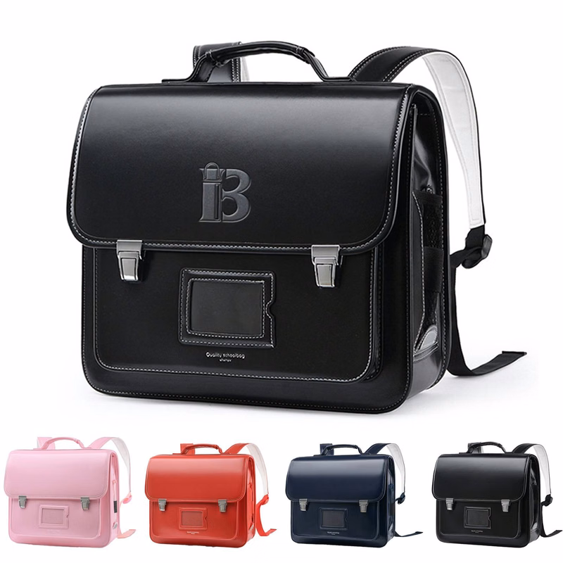 PU Leather Waterproof Kids School Backpack