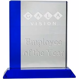 Blue Fused Optical Rectangle Award (7")