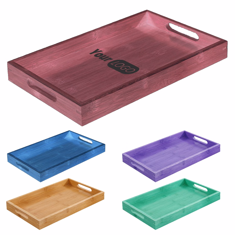 Wood Durable Rectangular Tea Tray ?C Ideal For Entertaining