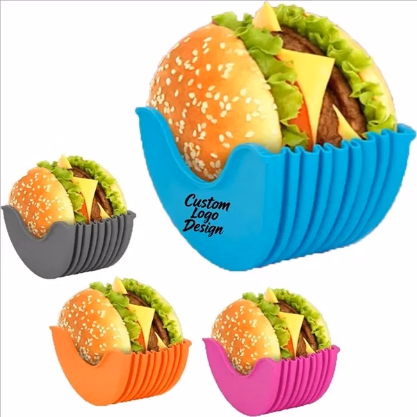 Custom Food-Grade Silicone Burger Holder 2.36"x3.94" — Mess-Free Dining Giveaway