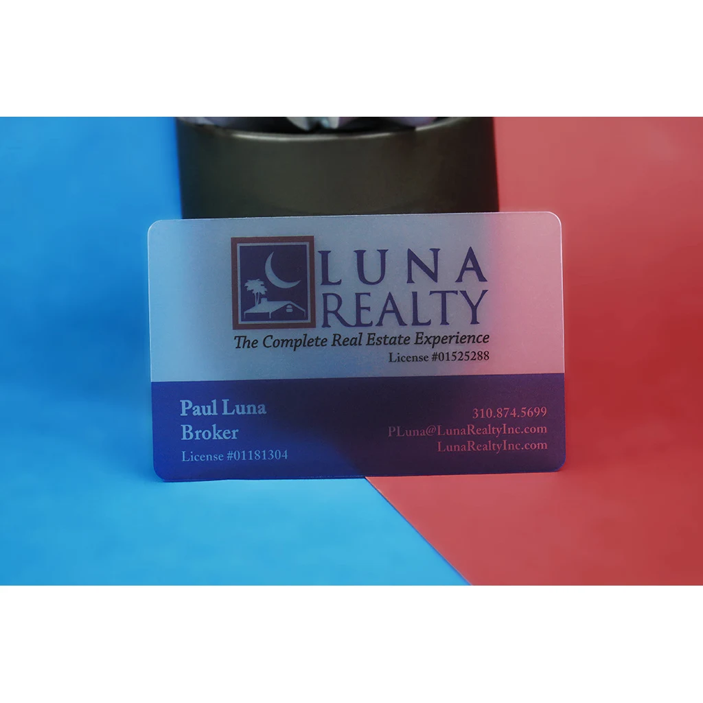 Translucent Plastic Business Cards 1
