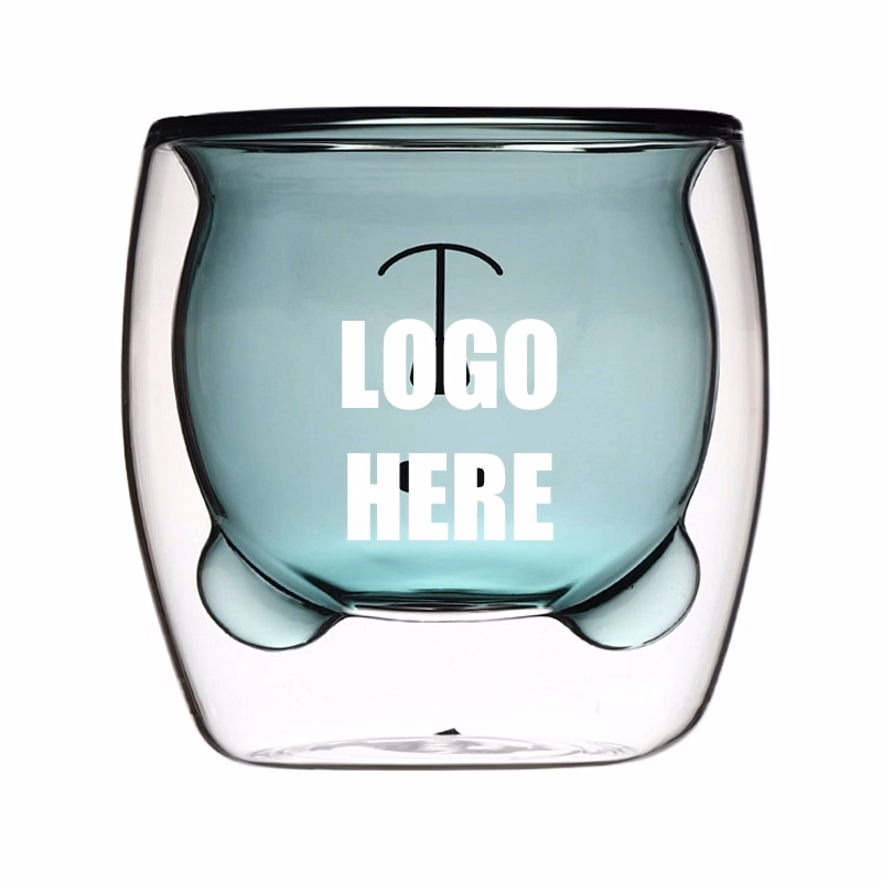 Custom 8.5 oz Double Wall Insulated Glass Cute Mugs