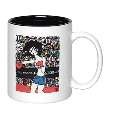 Full Color Photo Sublimated Ceramic Mug 11oz., C Shaped Handle, 2 tone color 1