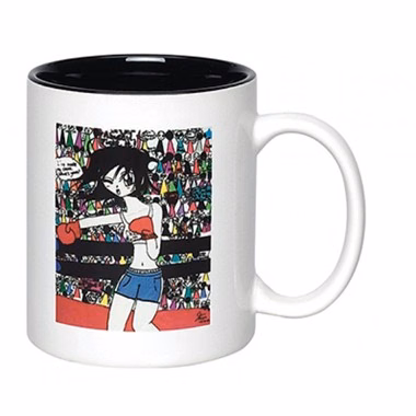 Full Color Photo Sublimated Ceramic Mug 11oz., C Shaped Handle, 2 tone color