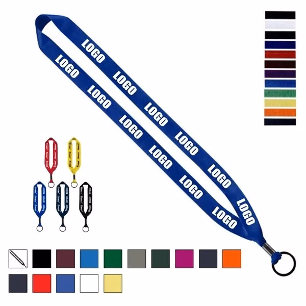 3/4" Polyester Keychain with Metal Crimp & Split-Ring