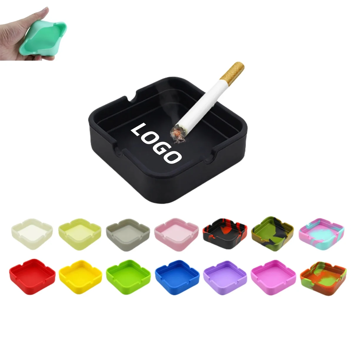 Silicone Square Ashtray-Shatterproof & Heat-Resistant 1