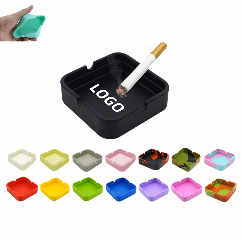 Silicone Square Ashtray-Shatterproof & Heat-Resistant