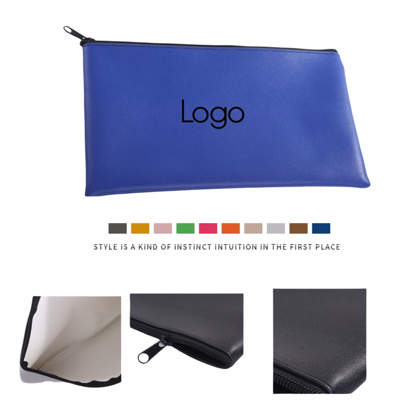Faux Leather Deposit Money Bag