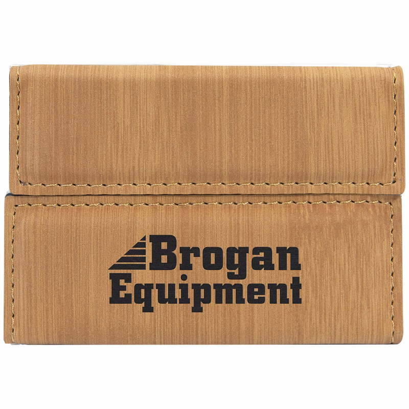 Bamboo Leatherette Business Card Holder