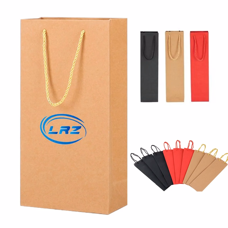 Eco-friendly Gift Paper Shopping Bag For Packaging Red Wine