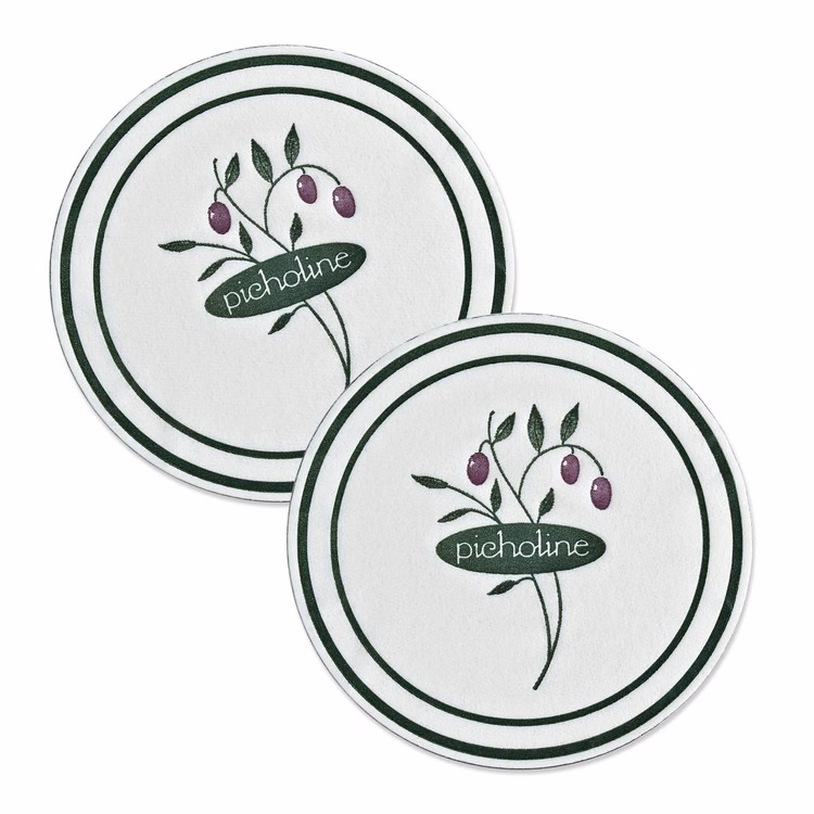 3-3/8" Round, Multi-Ply Cellulose Coaster W/ Poly-Backing