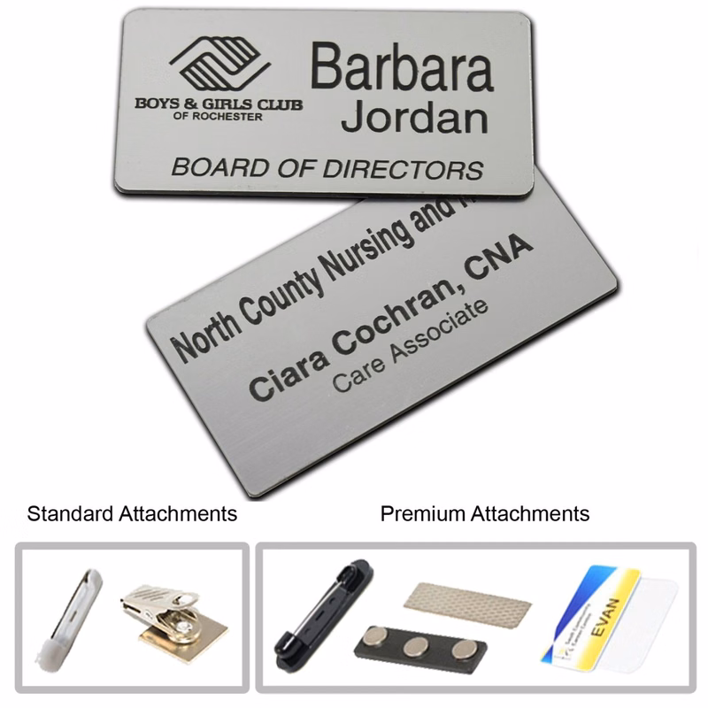 1.5" x 3" Name Badge - Plastic Engraved