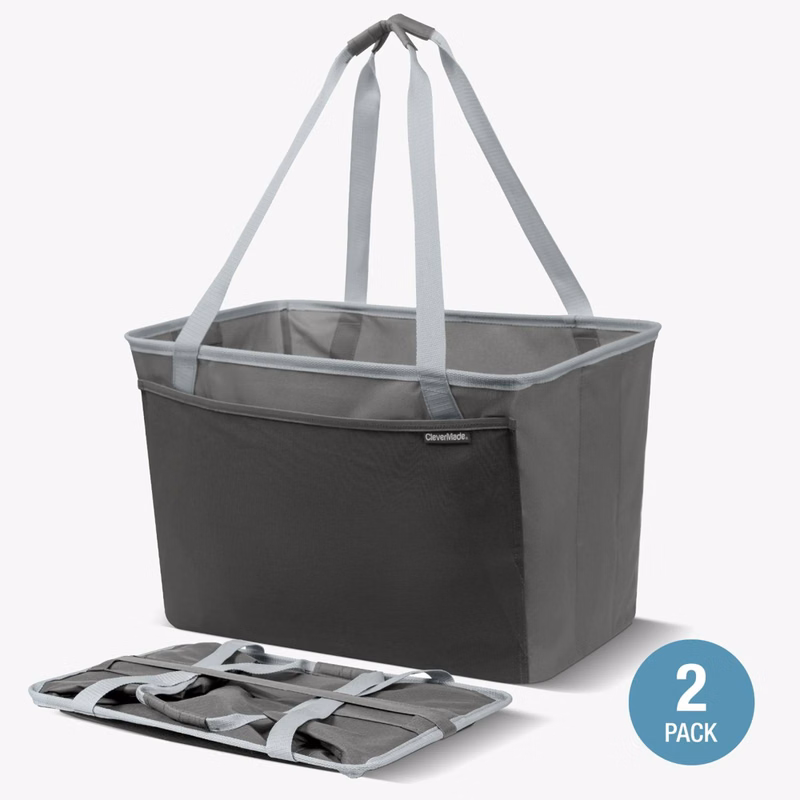 CleverMade® 2-PACK 64 L Multi-Use Collapsible Tote MAX with Pocket