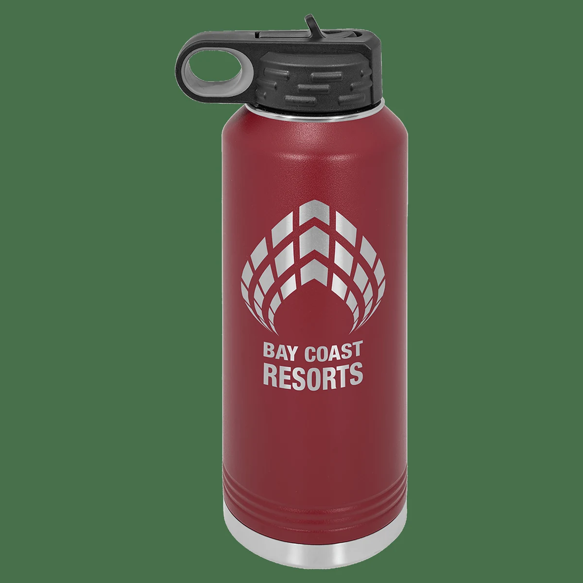 40 oz. Maroon Powder Coated Laser Engraved Polar Camel Water Bottles, custom water bottle with logo imprint 1
