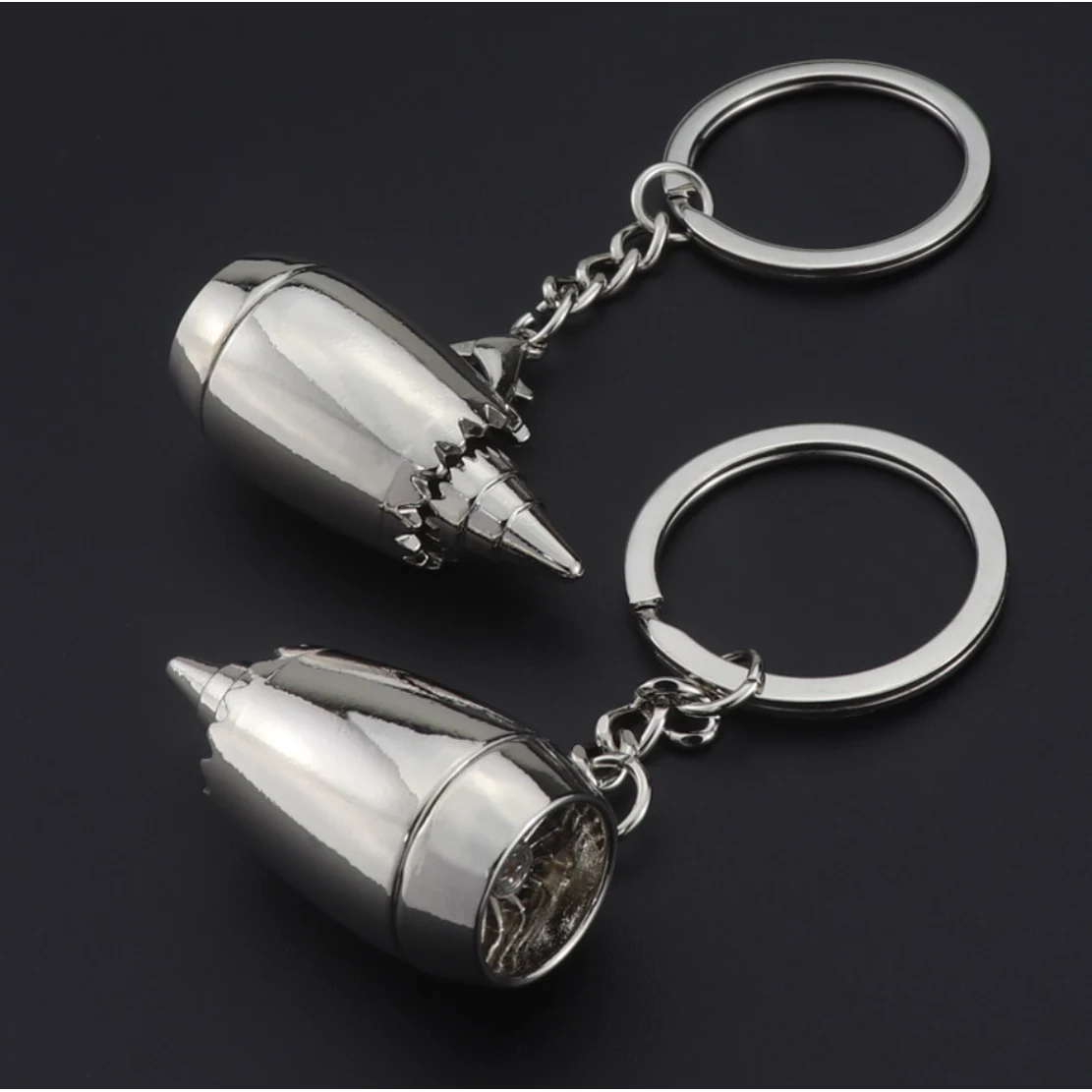 Aircraft Engine Metal Keychain 1