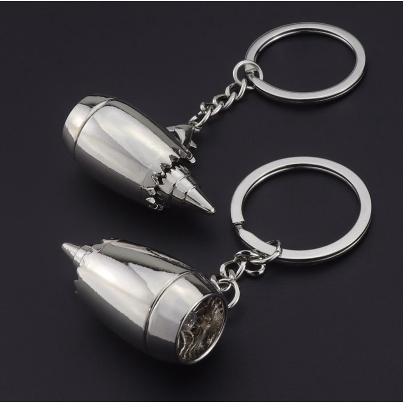 Aircraft Engine Metal Keychain