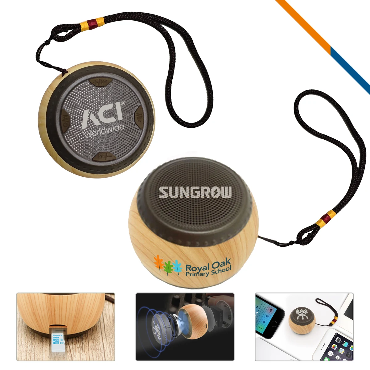 Lara Mini Bamboo Drum Shaped Bluetooth Speaker 1