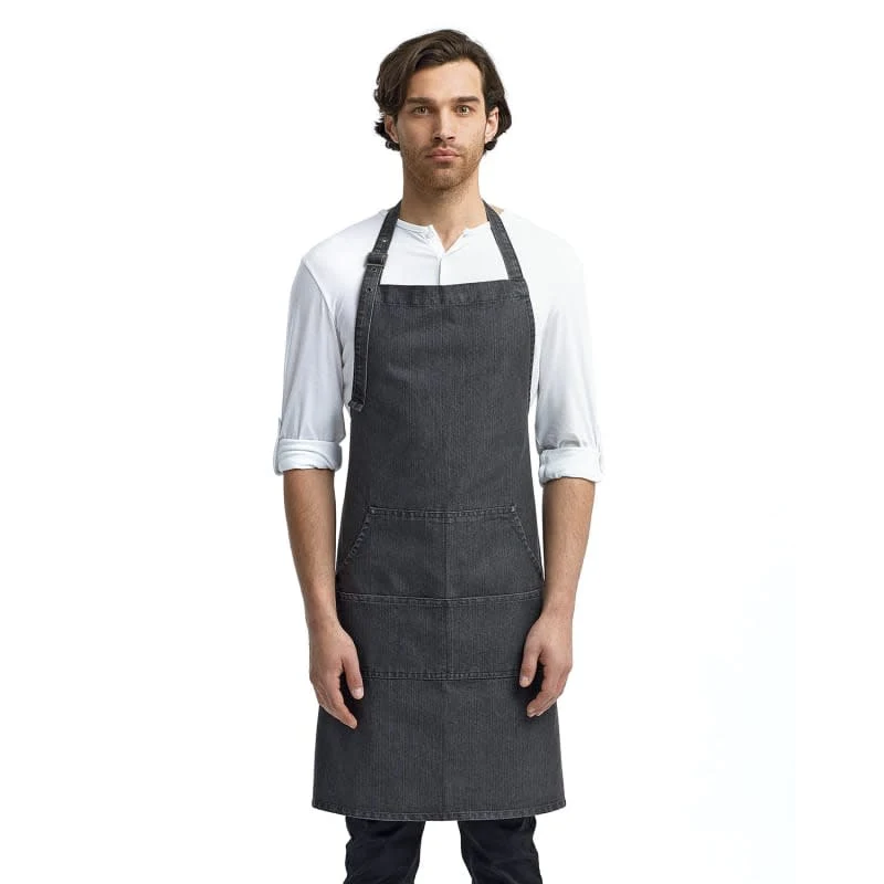 Artisan Collection By Reprime Unisex Jeans Stitch Denim Bib Apron 1