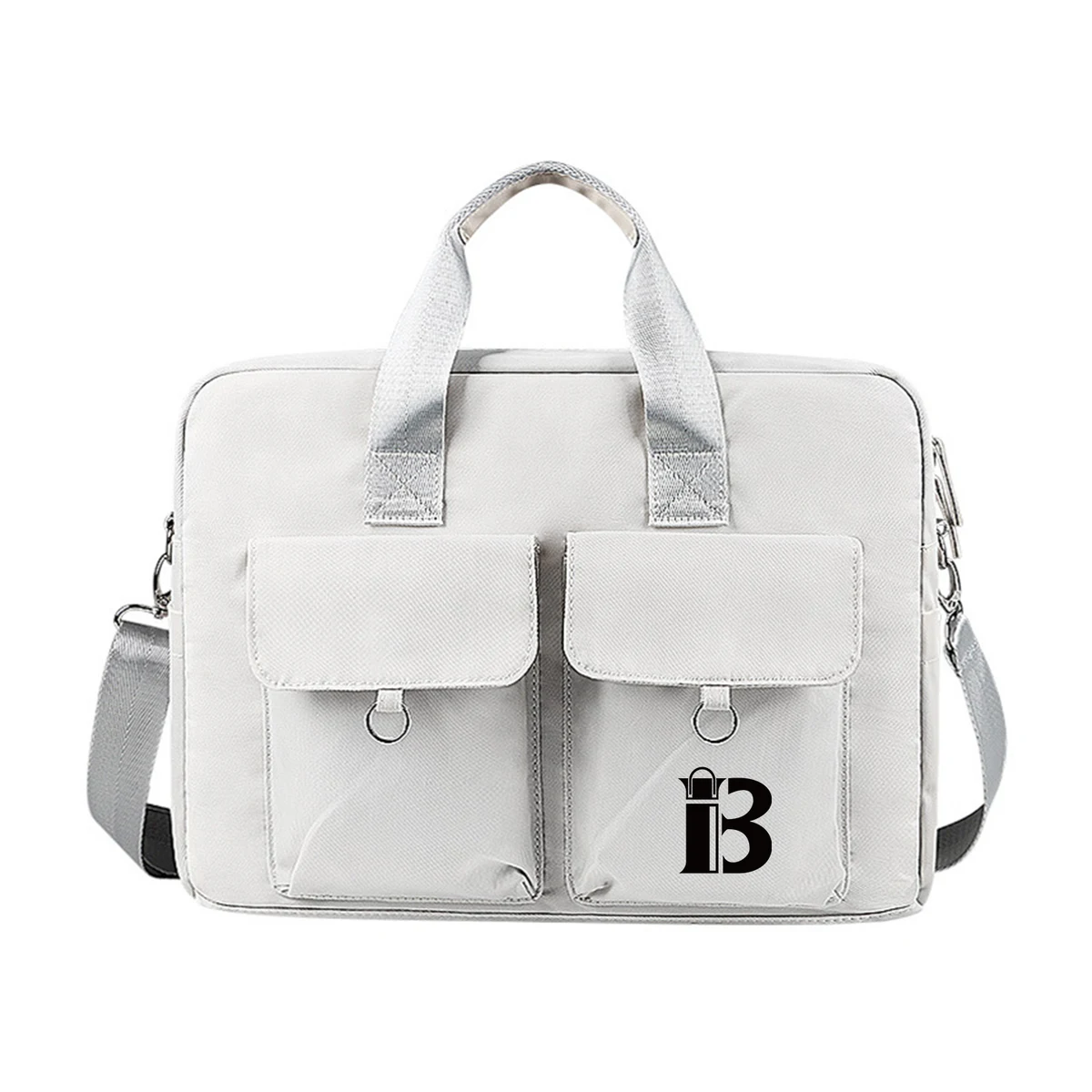 Compartment Zipper Pockets Large Tote Laptop Bag 1