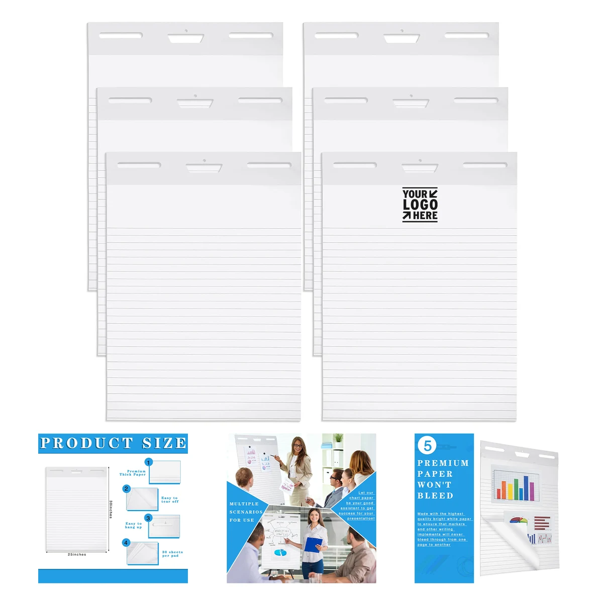 25" x 30" 30 Sheets Easel Pad Flip Chart Paper 1
