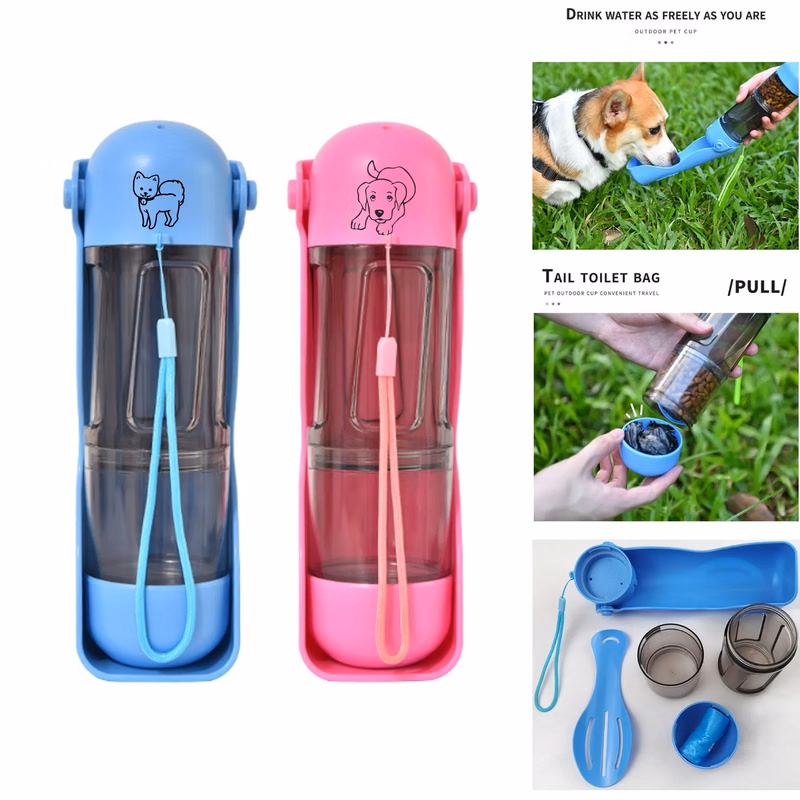 Outdoor Pet Water Bottle With Food Container MOQ10PCS