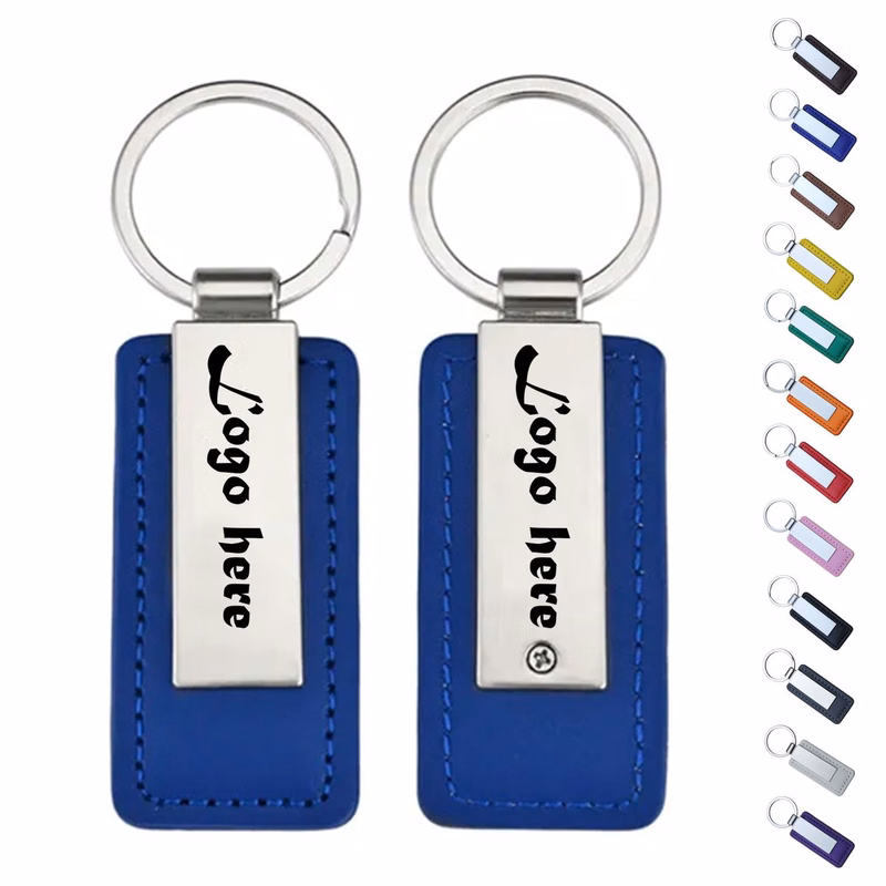 Elegant Leather Strap Keychain with Metal Swivel