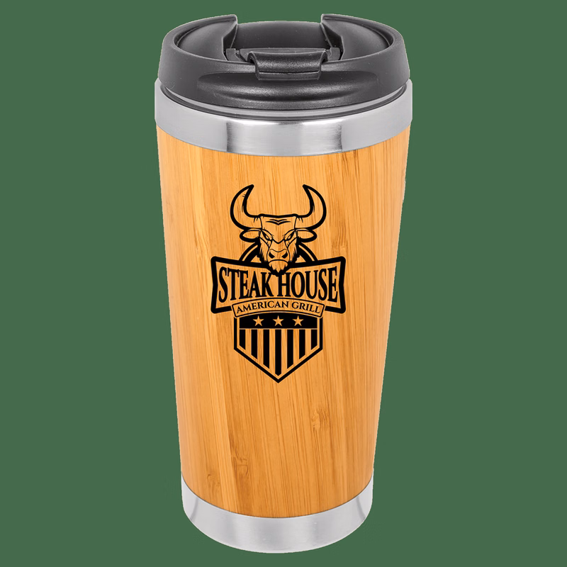 15 oz Multi Brown Bamboo Stainless Steel Tumbler