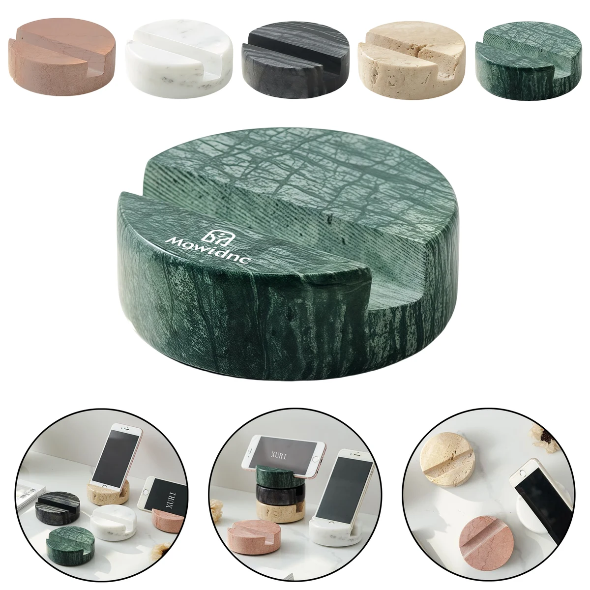 Marble Phone Stand Square Round Holder for Smartphone Tablet Non-Slip Portable 3.15x3.15" 1