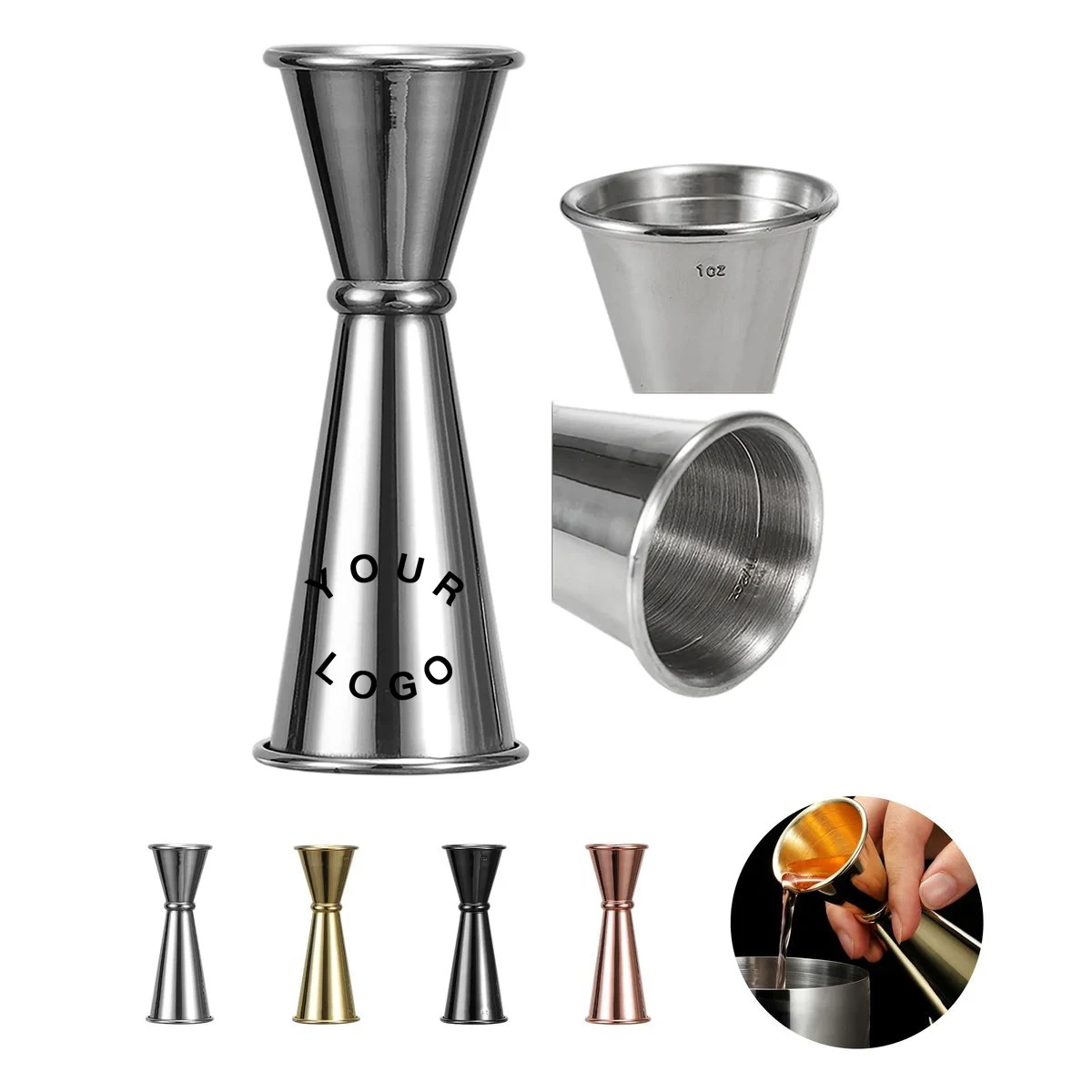 Double Ended Steel Jigger for Bartending 1