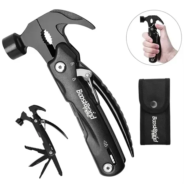Custom 12-in-1 Claw Hammer Multi-tool with Safety Lock — Outdoor & Camping Gear 1