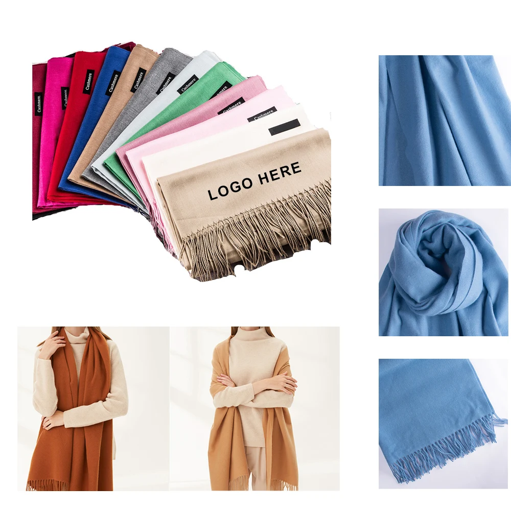 210GSM Cashmere Pashmina Scarf With Fringes 1