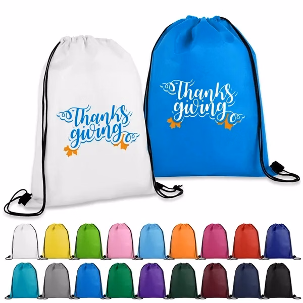 Custom 14x18 Non-Woven Drawstring Cinch Backpack — Event Giveaway Bag