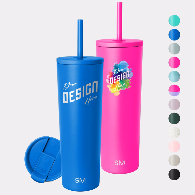 28 oz Simple Modern® Stainless Steel Double-Walled Insulated Classic Tumbler w/ Straw Lid