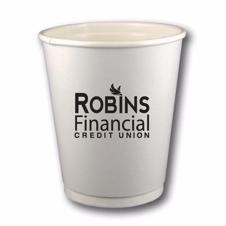 8 oz. Double-Wall Paper Hot Cup White or Kraft