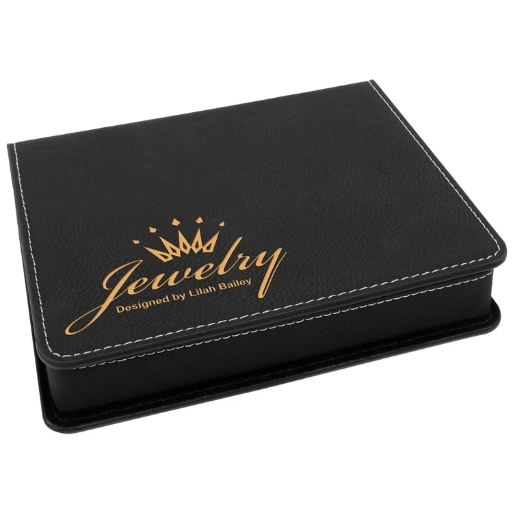 Black/Gold Leatherette 4-Piece Wine Tool Set 1